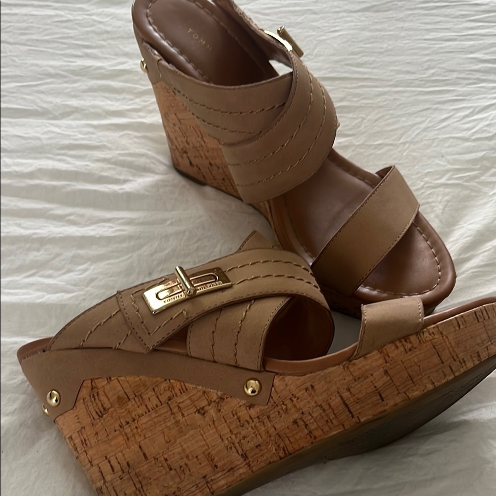 Stylish Tan Wedge Sandals